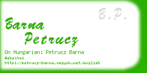 barna petrucz business card